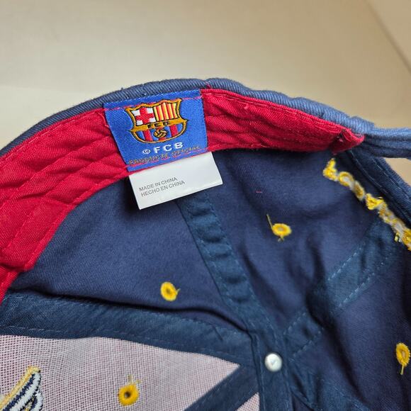 FC Barcelona Barça Adjustable Hat Rhinox Official Product Maroon Navy FCB Crest - Picture 8 of 9